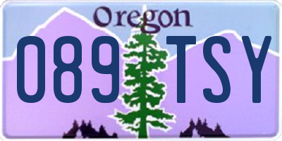 OR license plate 089TSY