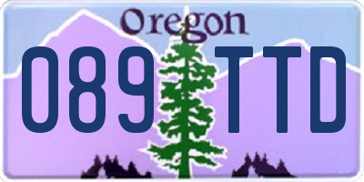 OR license plate 089TTD