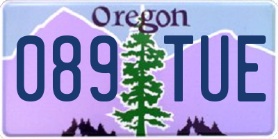 OR license plate 089TUE