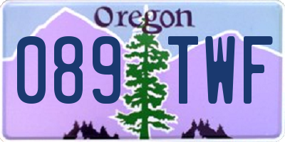OR license plate 089TWF