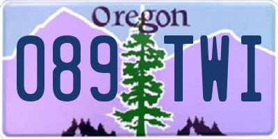 OR license plate 089TWI