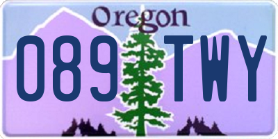 OR license plate 089TWY