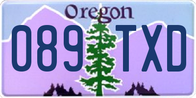 OR license plate 089TXD