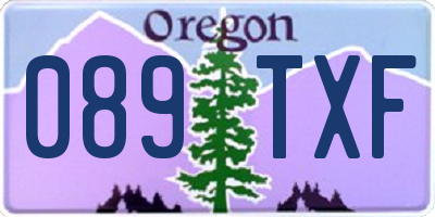 OR license plate 089TXF