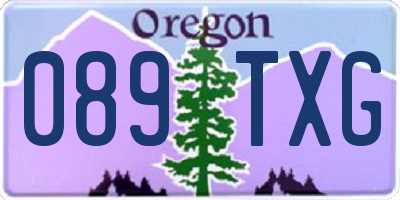 OR license plate 089TXG