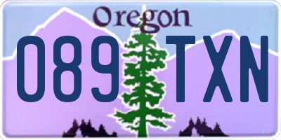 OR license plate 089TXN