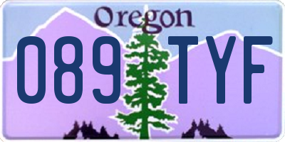 OR license plate 089TYF