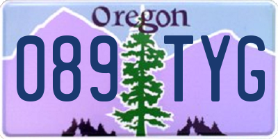 OR license plate 089TYG