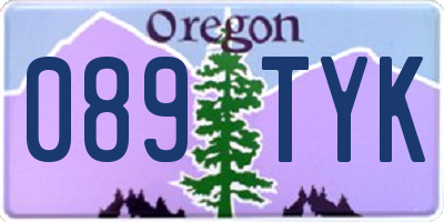 OR license plate 089TYK