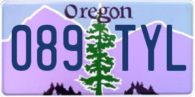 OR license plate 089TYL