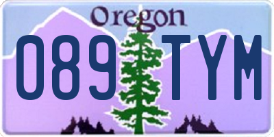 OR license plate 089TYM