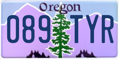 OR license plate 089TYR