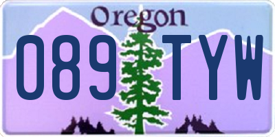 OR license plate 089TYW