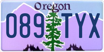 OR license plate 089TYX