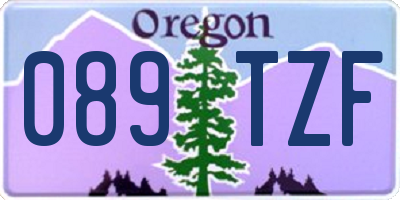 OR license plate 089TZF