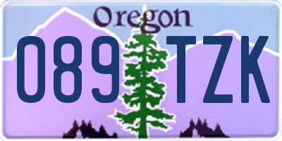 OR license plate 089TZK