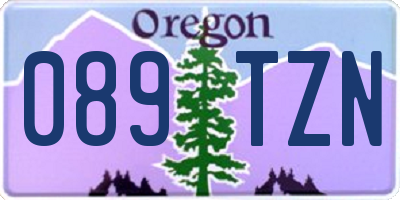 OR license plate 089TZN