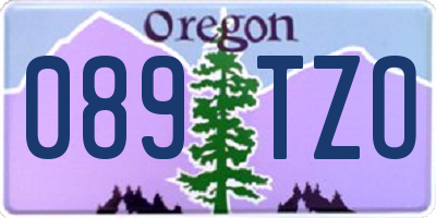 OR license plate 089TZO