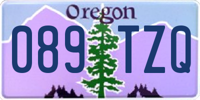 OR license plate 089TZQ