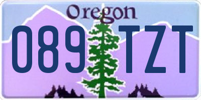OR license plate 089TZT