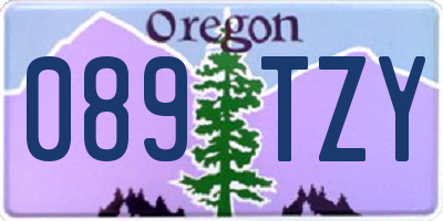 OR license plate 089TZY