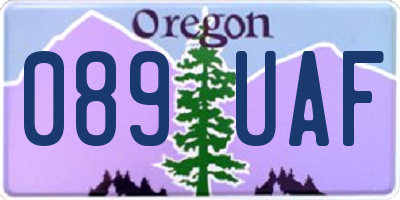 OR license plate 089UAF
