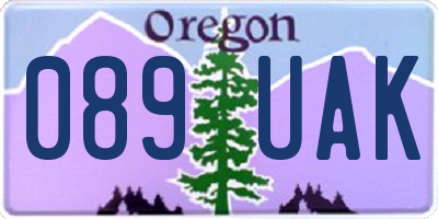 OR license plate 089UAK