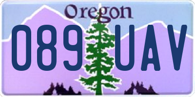 OR license plate 089UAV