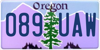 OR license plate 089UAW