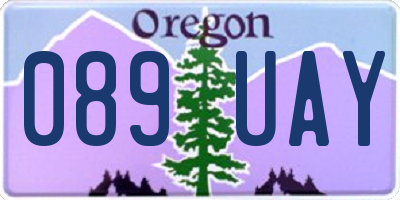 OR license plate 089UAY