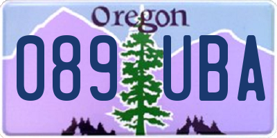 OR license plate 089UBA