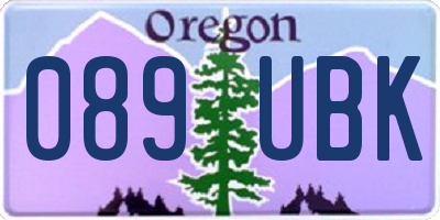 OR license plate 089UBK