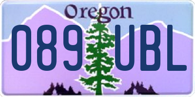 OR license plate 089UBL