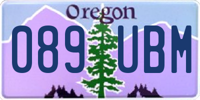 OR license plate 089UBM