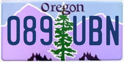 OR license plate 089UBN
