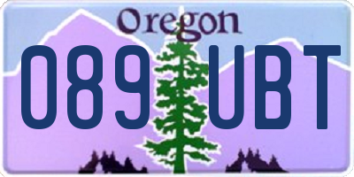 OR license plate 089UBT