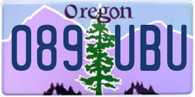 OR license plate 089UBU