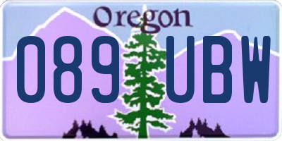 OR license plate 089UBW