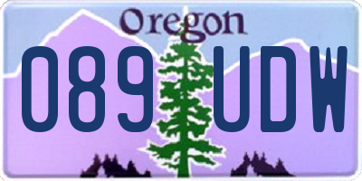 OR license plate 089UDW