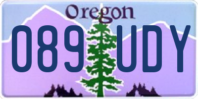 OR license plate 089UDY