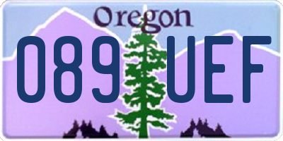 OR license plate 089UEF