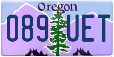 OR license plate 089UET