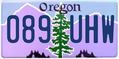 OR license plate 089UHW