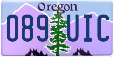 OR license plate 089UIC