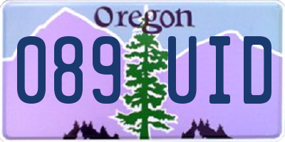 OR license plate 089UID