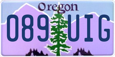 OR license plate 089UIG