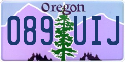 OR license plate 089UIJ