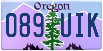 OR license plate 089UIK