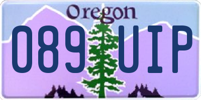 OR license plate 089UIP