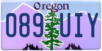 OR license plate 089UIY